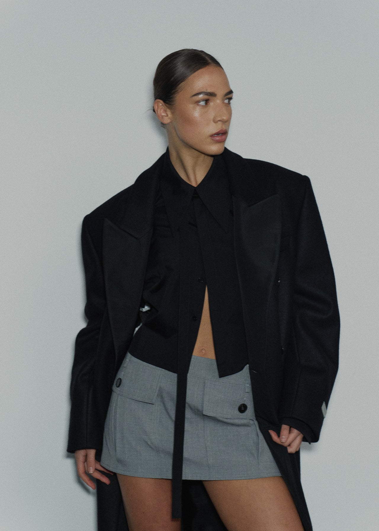 THE MINI SKIRT (1) Grau Melange