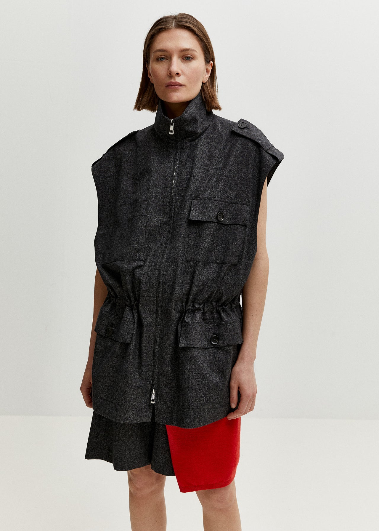 Tailored Cargo Vest Charcoal