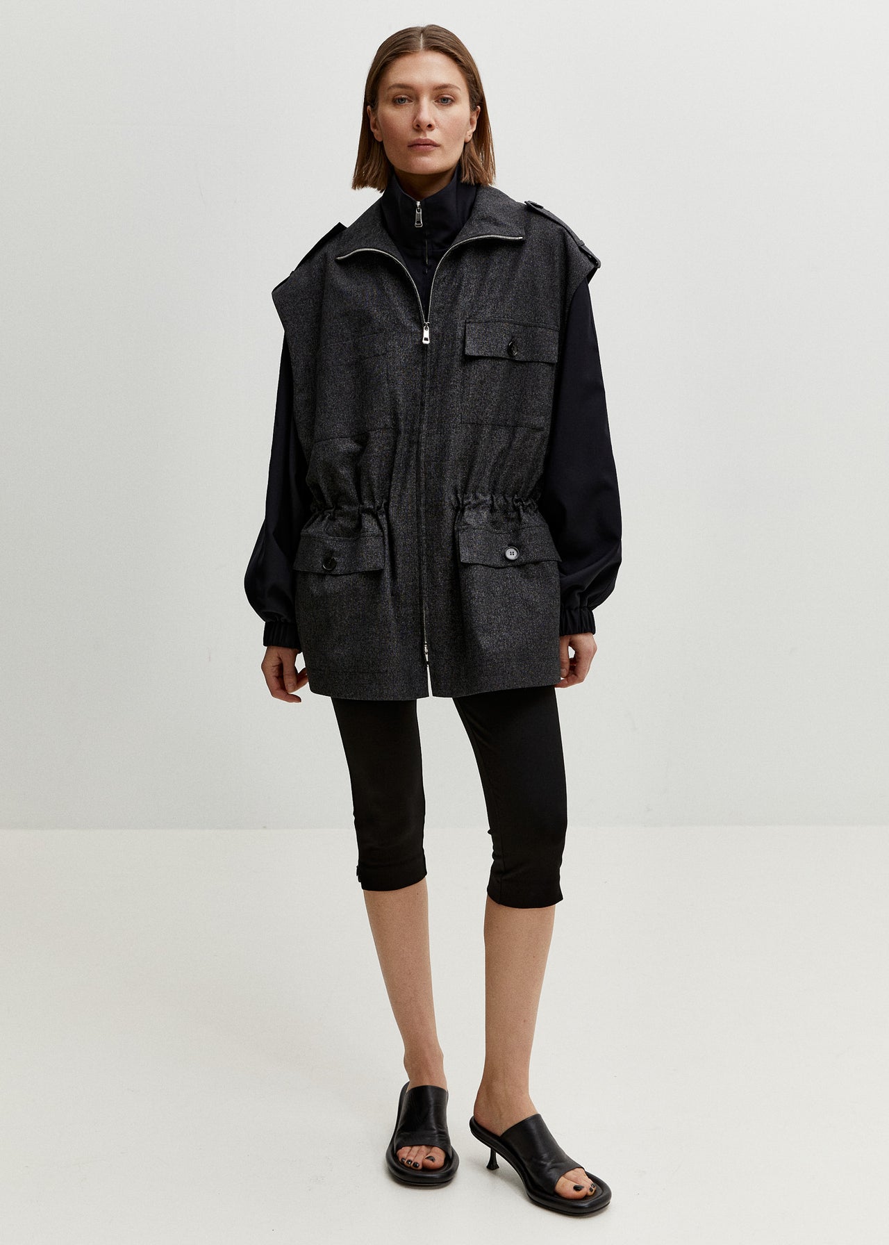 Tailored Cargo Vest Charcoal