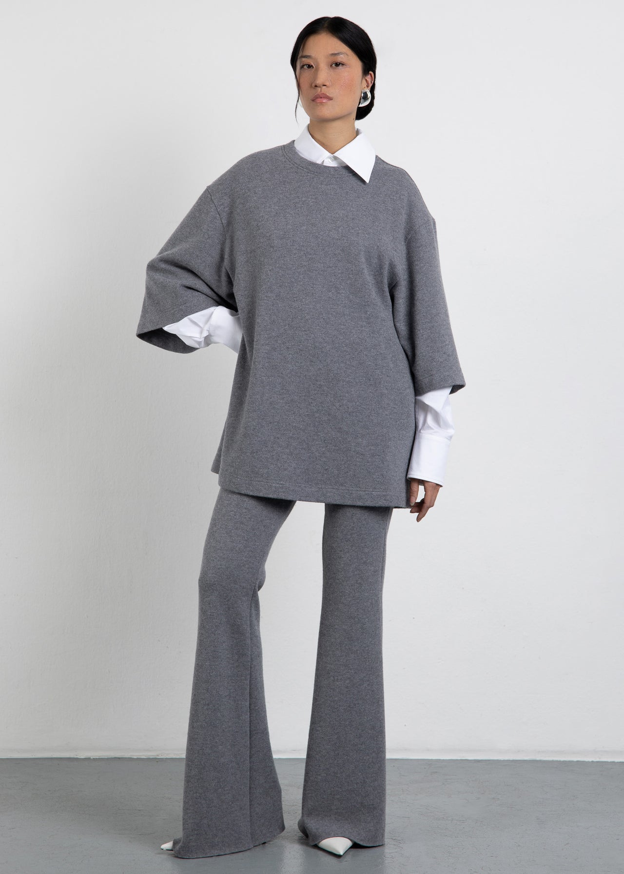 THE PANTS (3) Merinowolle Grau Melange