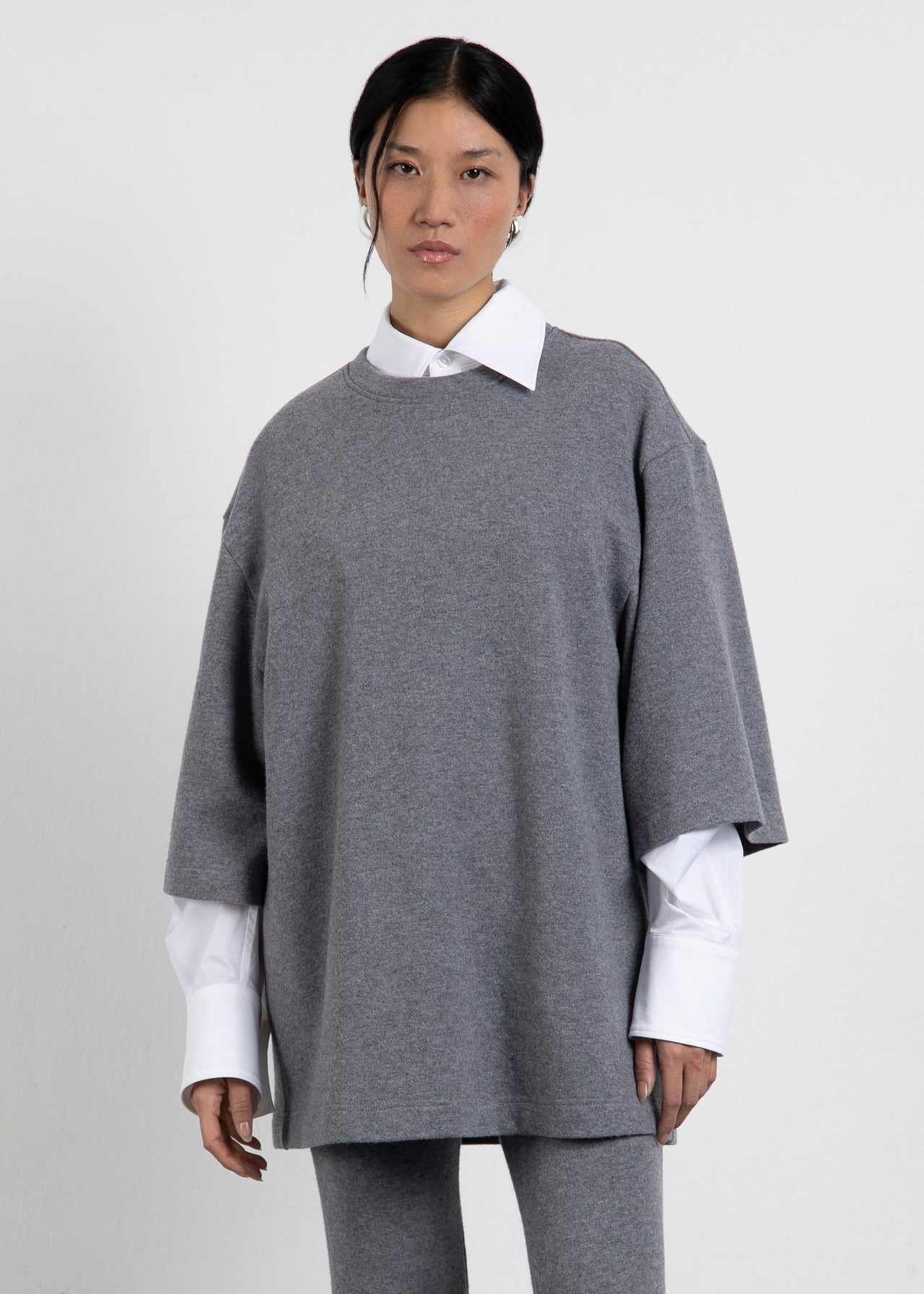 THE T-SHIRT (2) Merinowolle Grau Melange