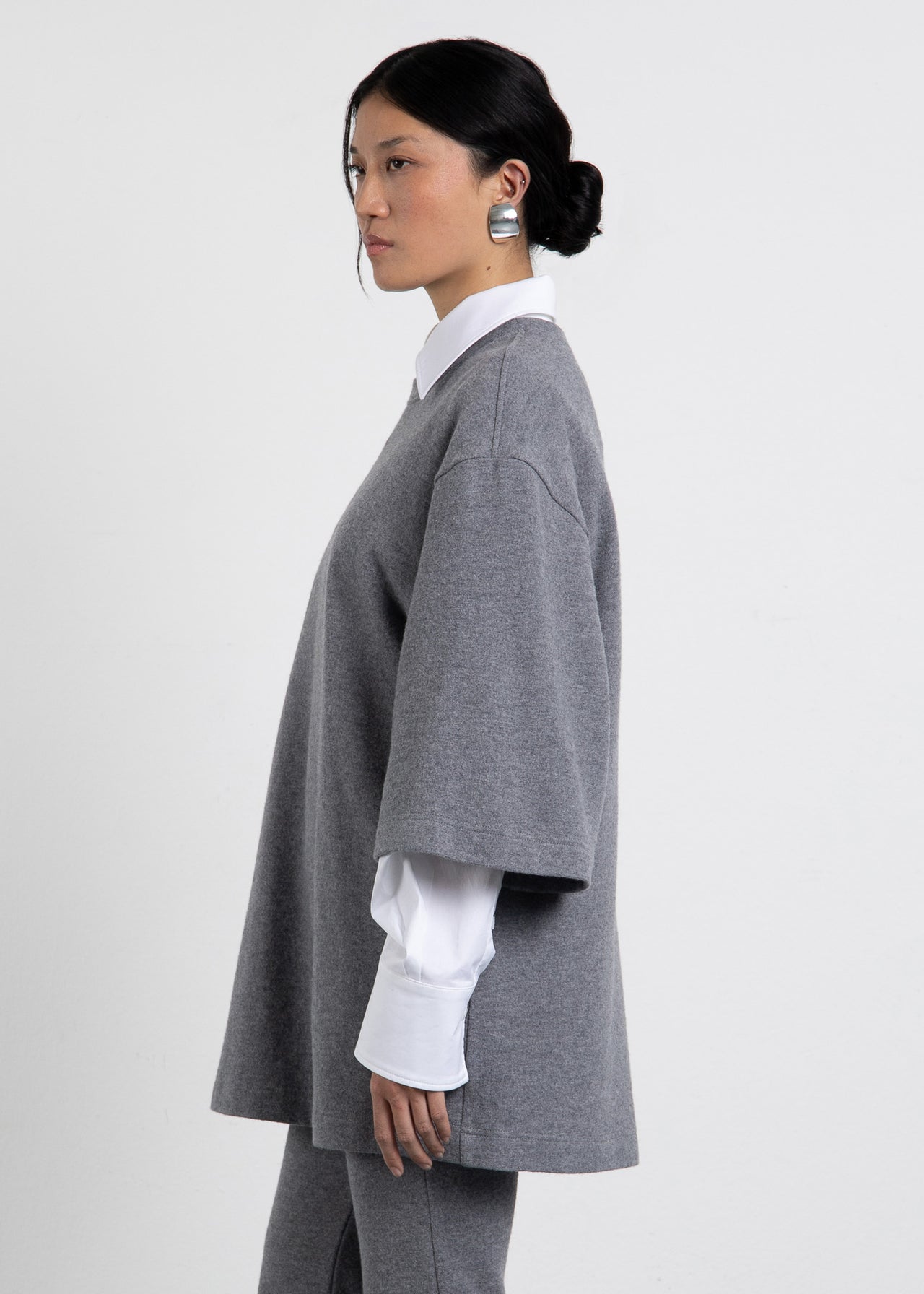 THE T-SHIRT (2) Merinowolle Grau Melange