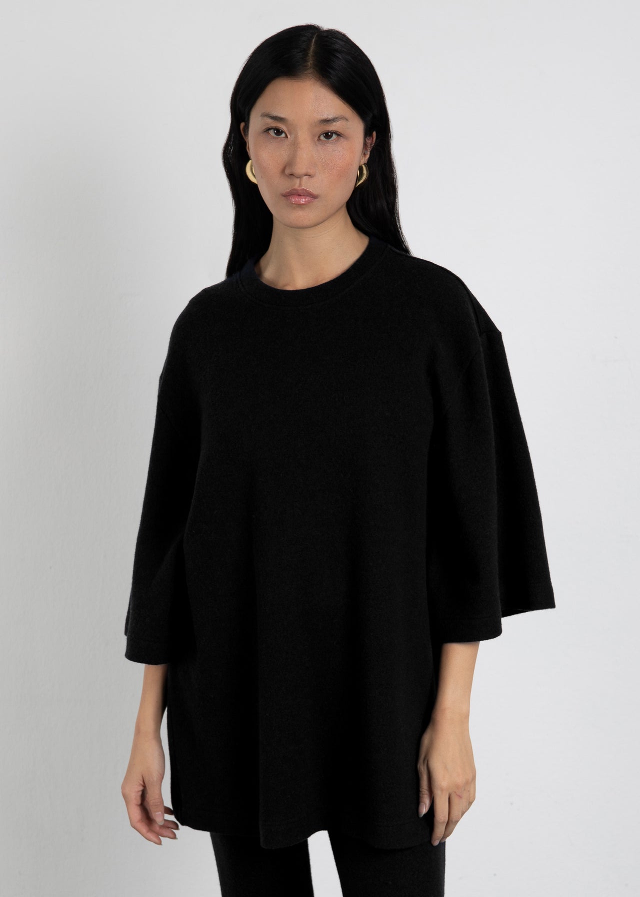 THE T-SHIRT (2) Merinowolle Schwarz