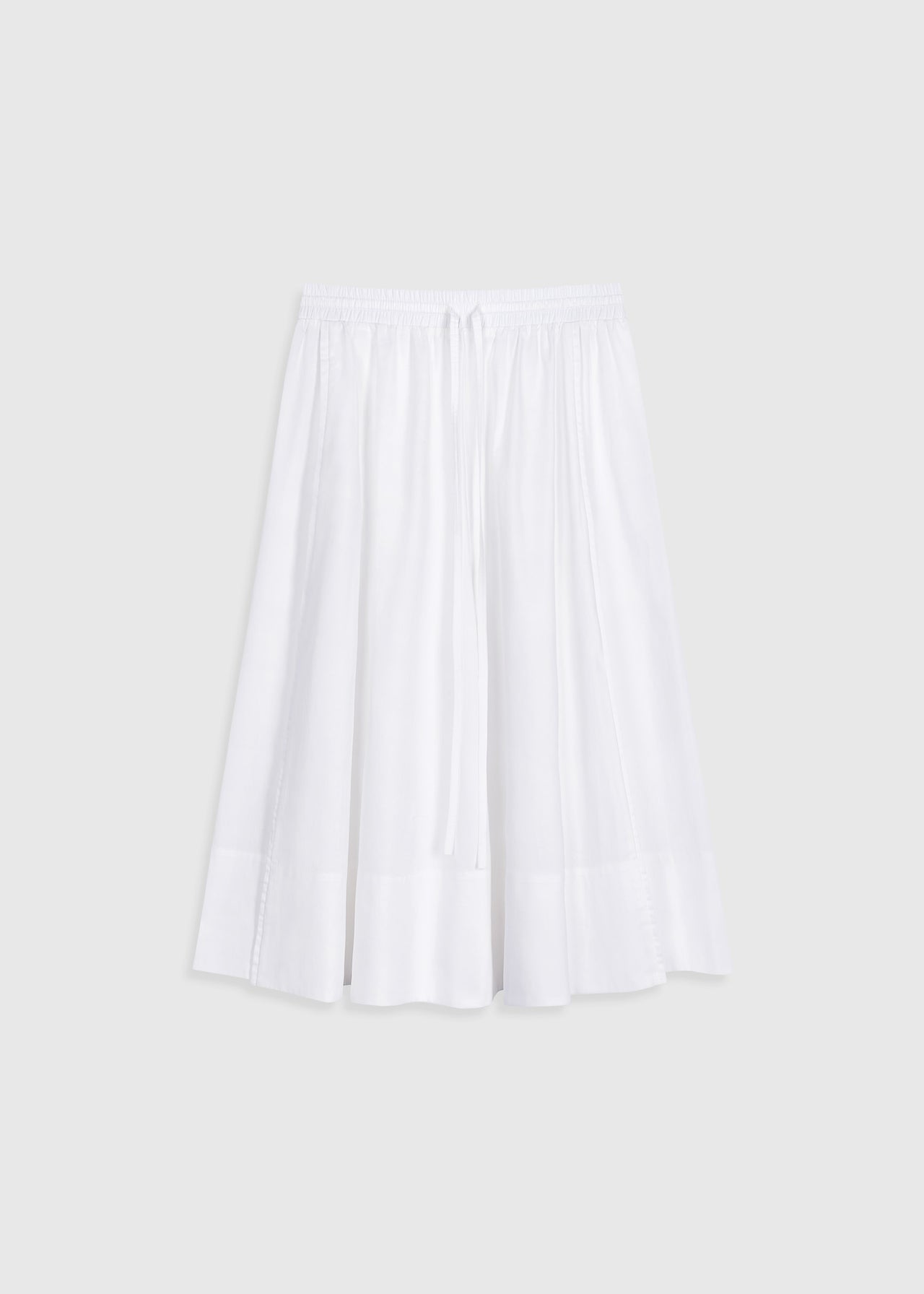 A-Linien-Rock The Skirt 2 Weiß von Zwingenberg mit Paspeldetail, eleganten Frontschlitzen und transparentem, recyceltem Zwingenberg-Patch.