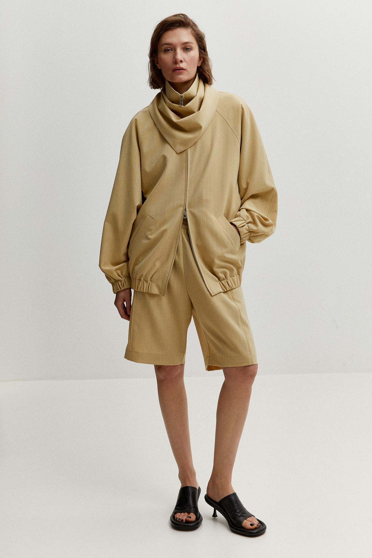 Tailored Track Jacket Butter Yellow Pinstripe