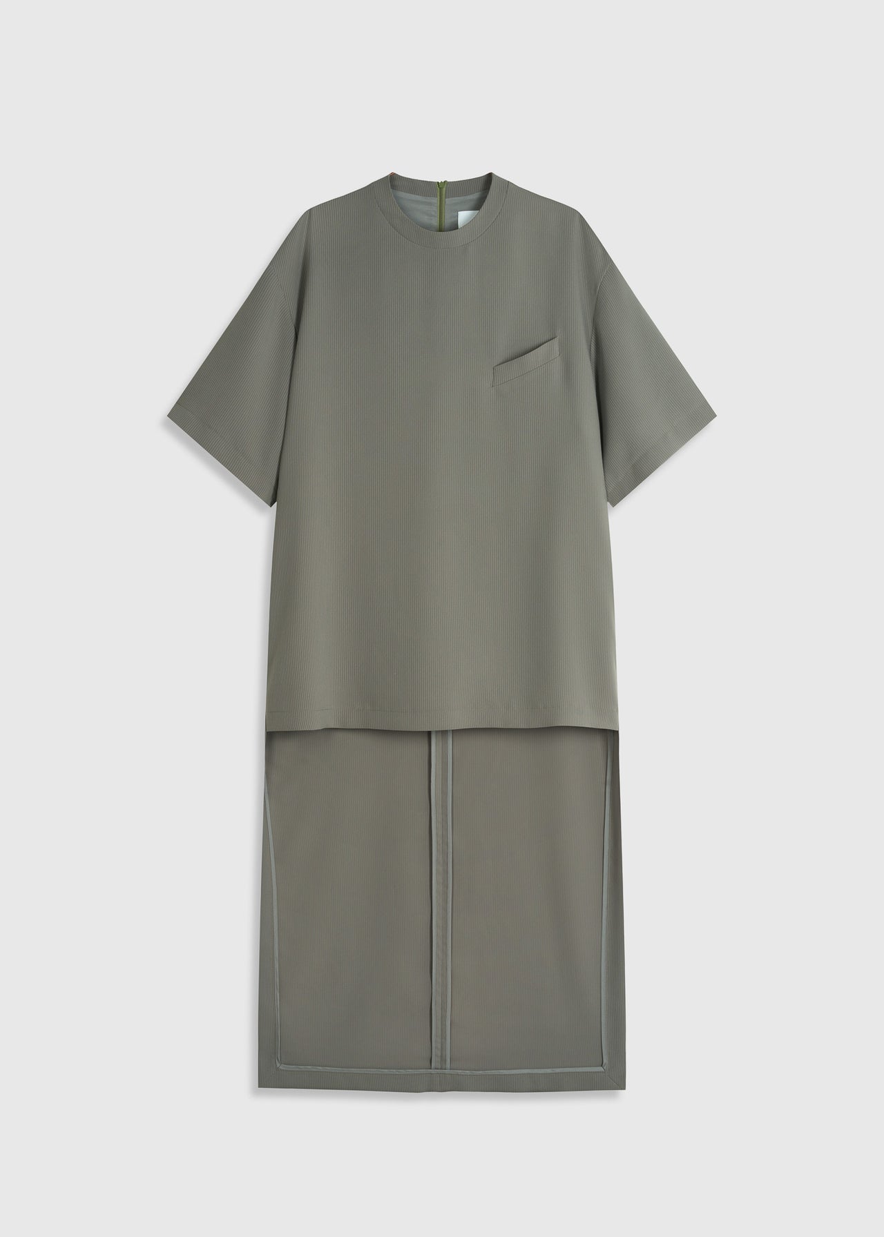 Tailored T-Shirt Dress Sage Pinstripe