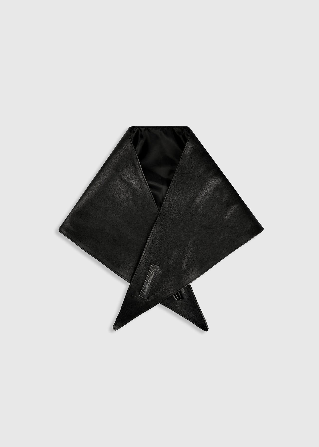 Triangle Scarf Schwarz Leder