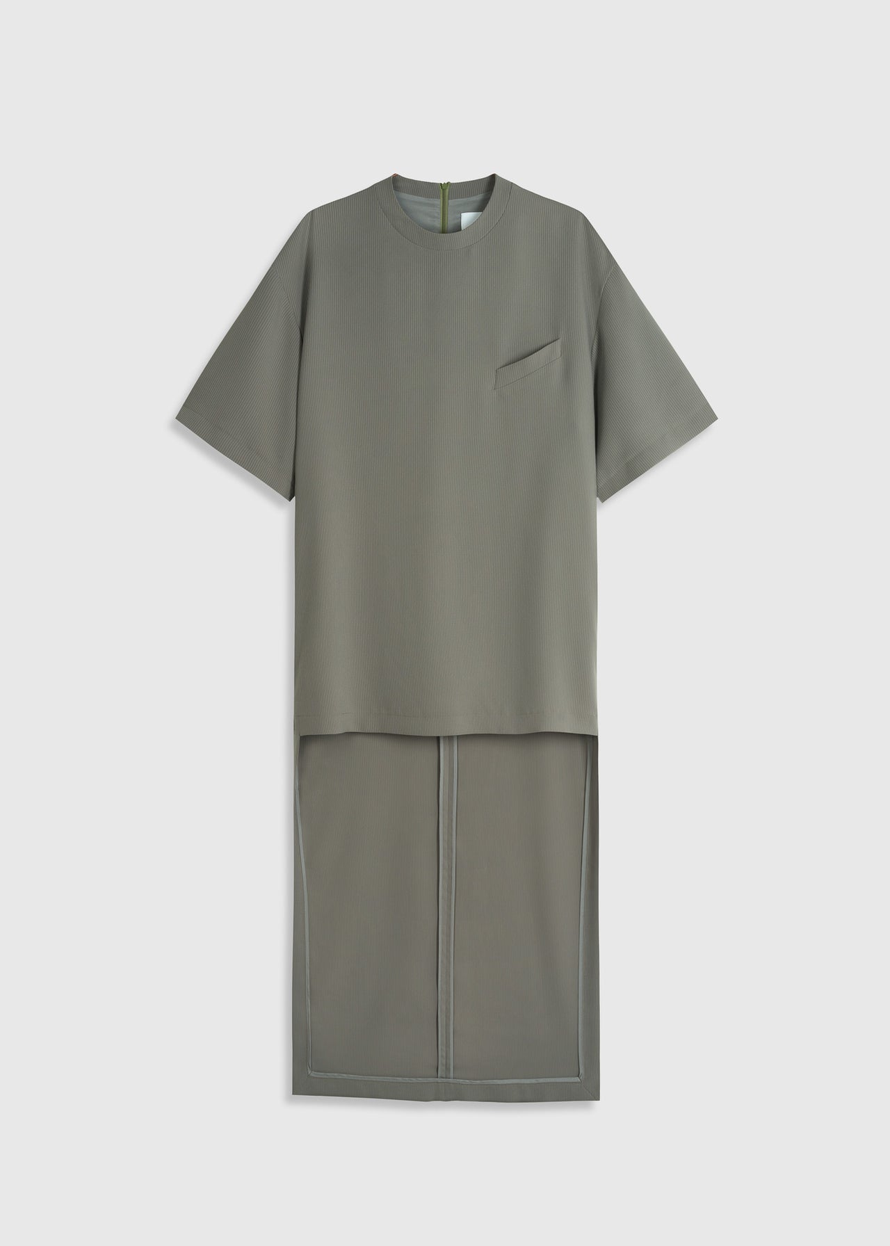 Tailored T-Shirt Dress Sage Pinstripe