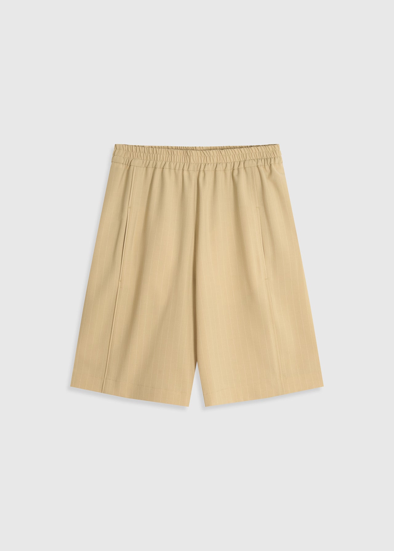 Relaxed Bermuda Butter Yellow Pinstripe
