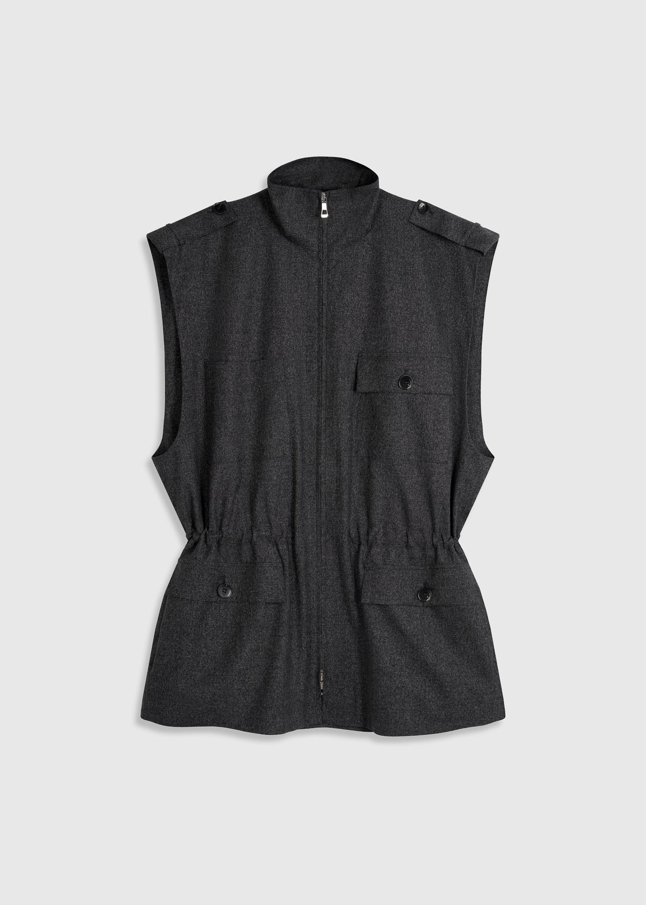 Tailored Cargo Vest Charcoal