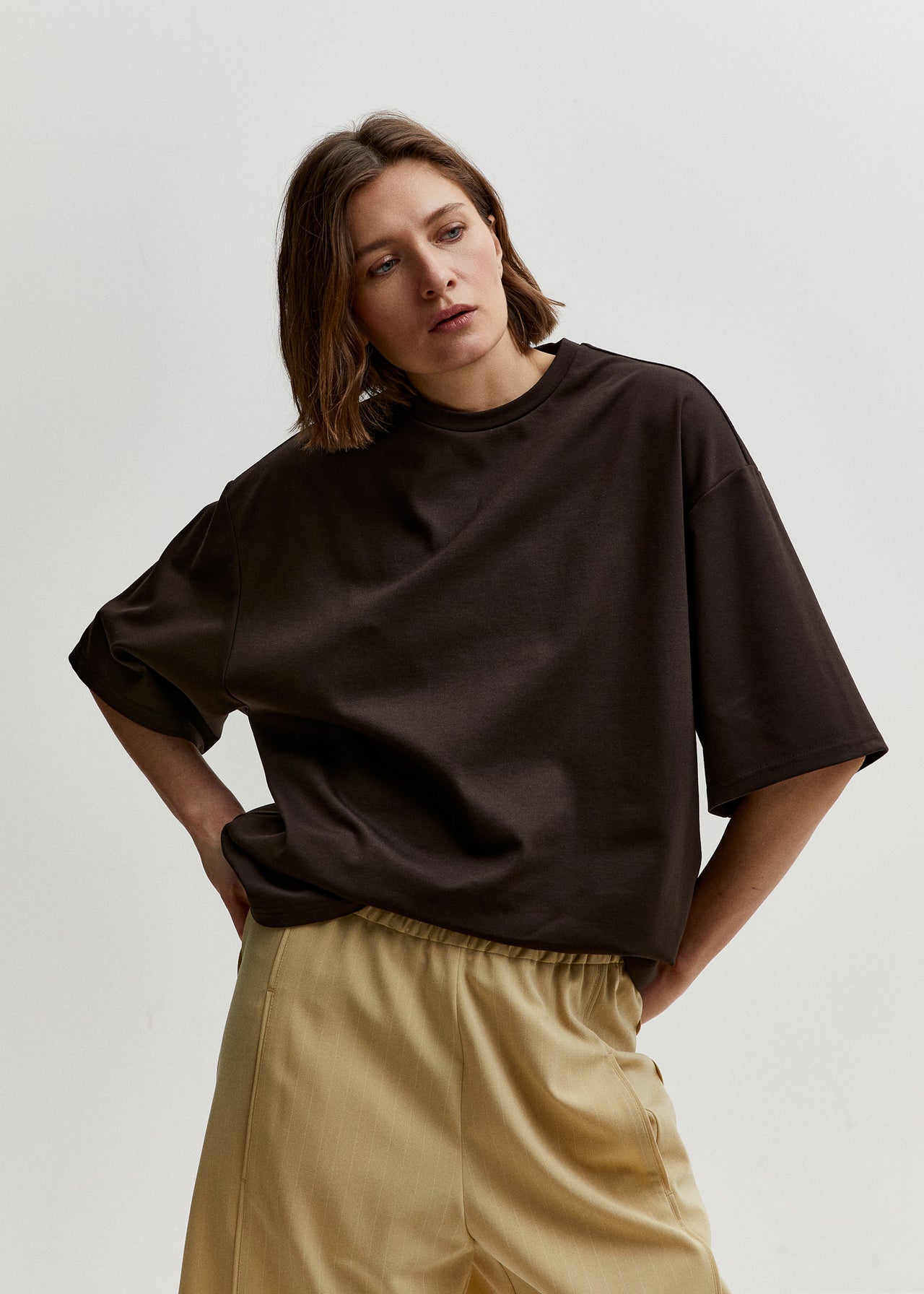 Oversized T-Shirt Dunkelbraun