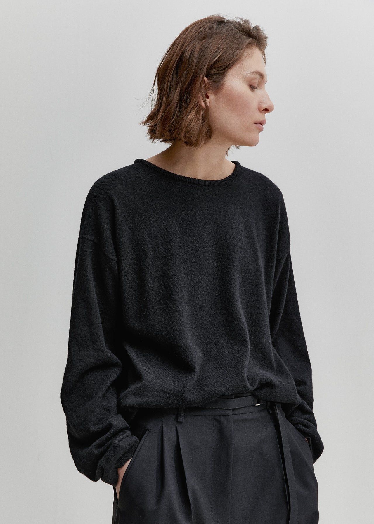 Relaxed Cashmere Sweater Schwarz