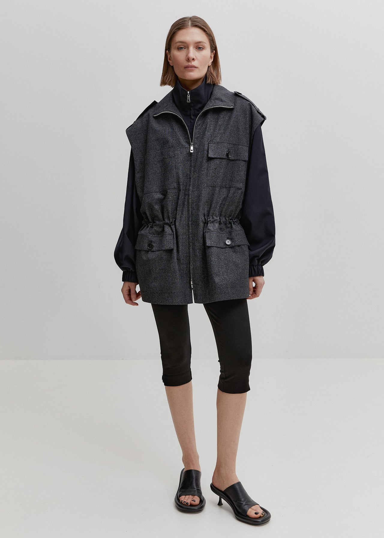 Tailored Cargo Vest Charcoal