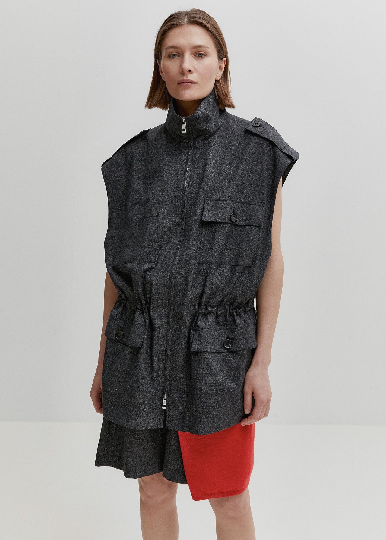 Tailored Cargo Vest Charcoal