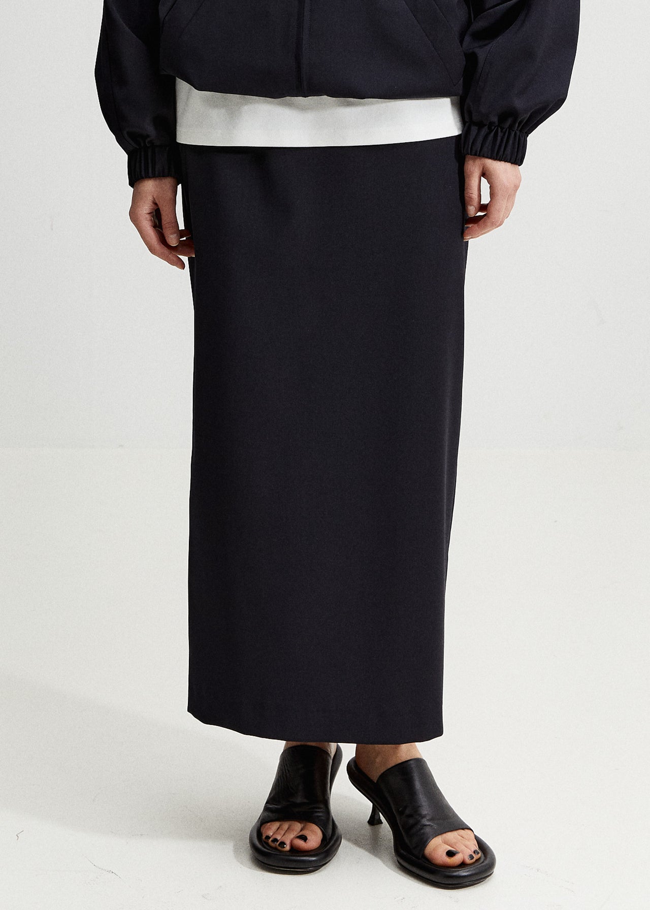 Tailored Long Skirt Dunkelblau