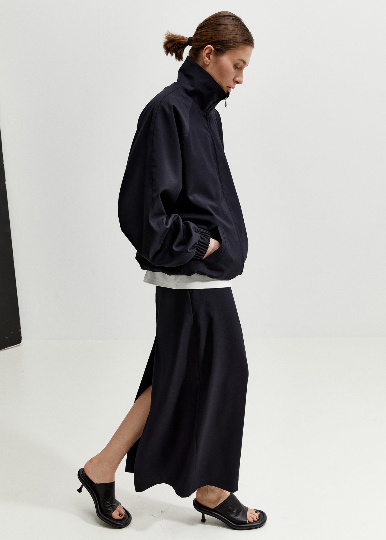 Tailored Long Skirt Dunkelblau