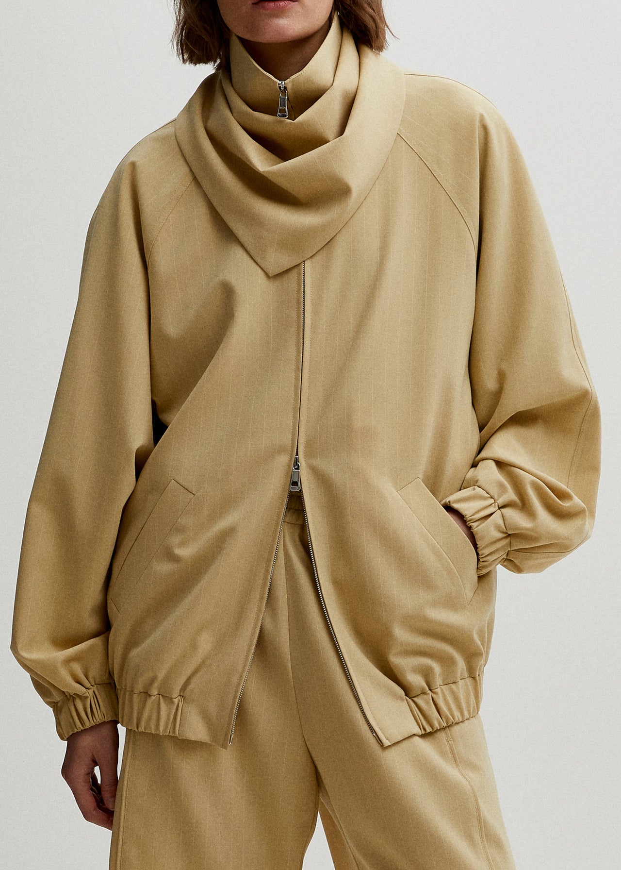 Tailored Track Jacket Butter Yellow Pinstripe