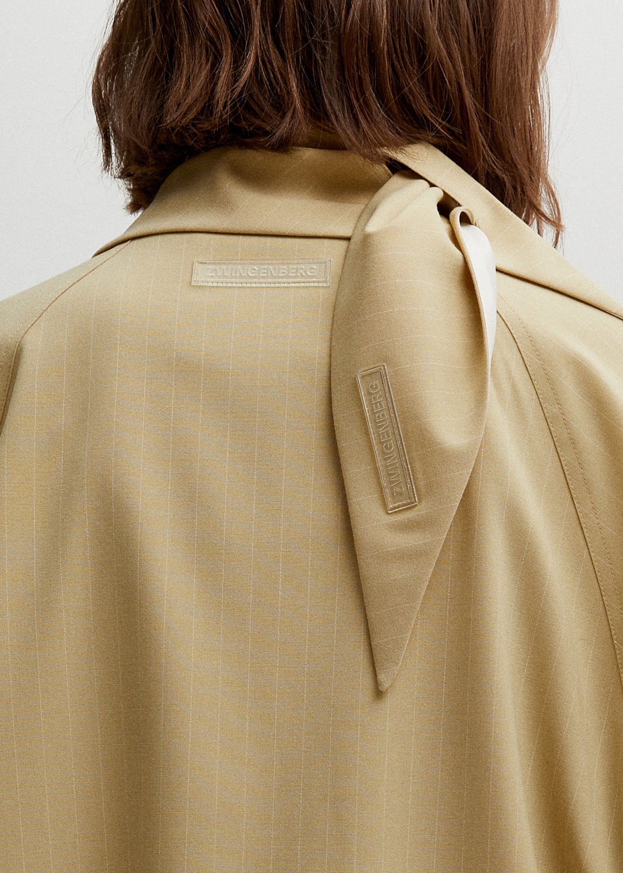 Triangle Scarf Butter Yellow Pinstripe